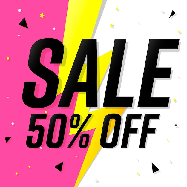 50% de descuento en plantillas de diseño de carteles o pancartas para la tienda