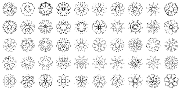 50 diseño vectorial de mandala ornamental