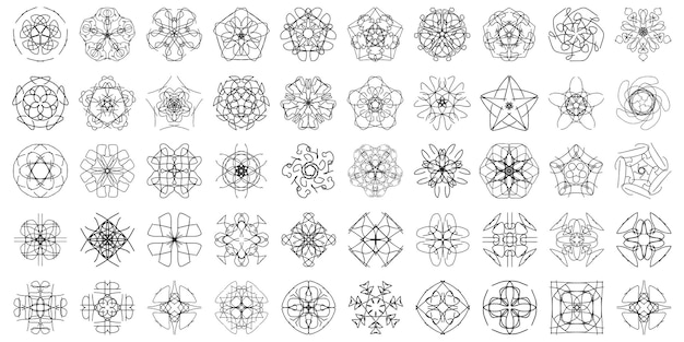 50 diseño vectorial de mandala ornamental