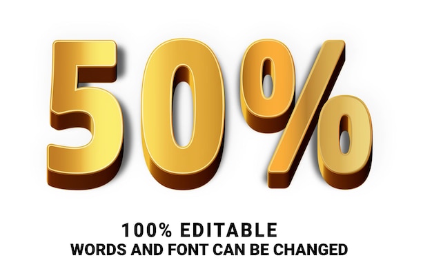 50 efecto de texto editable dorado