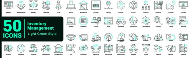 50 Iconos de gestión de inventario