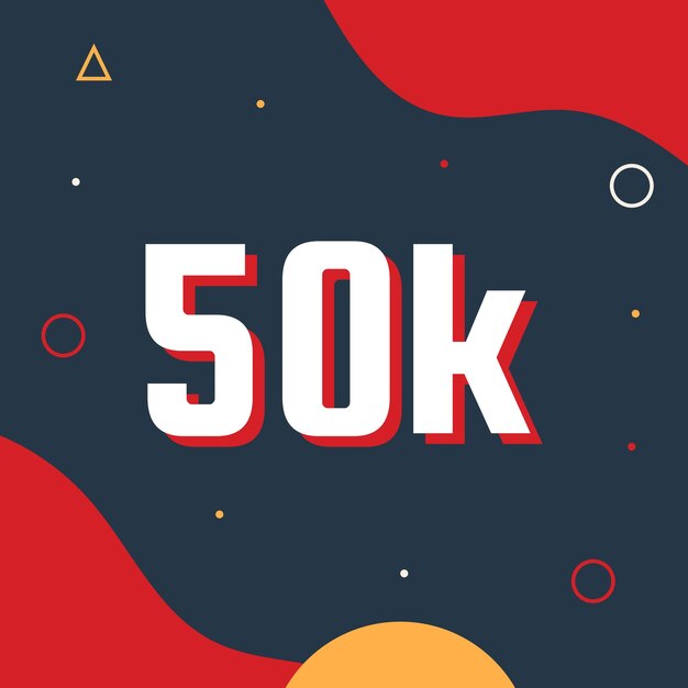 50 mil seguidores fondo abstracto con formas geométricas