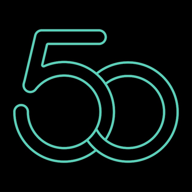 Vector 50 wordart logotipo cincuenta 50 número logo aniversario 50 por ciento