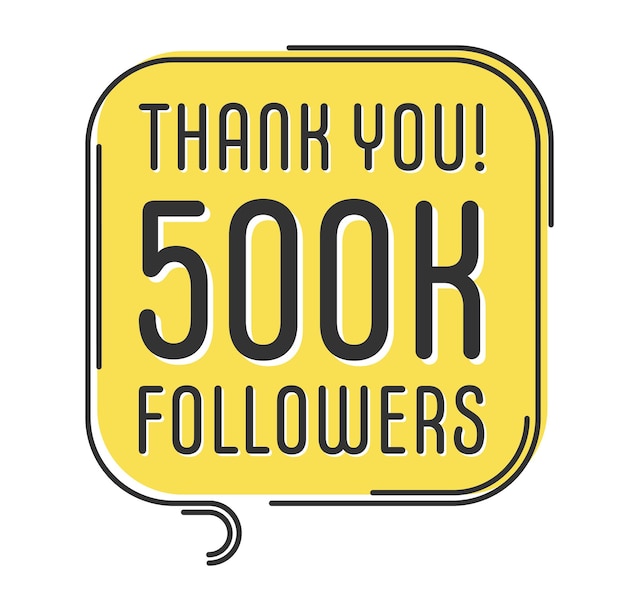 500000 seguidores vector saludo tarjeta social gracias seguidores felicitaciones plantilla de diseño de seguidores