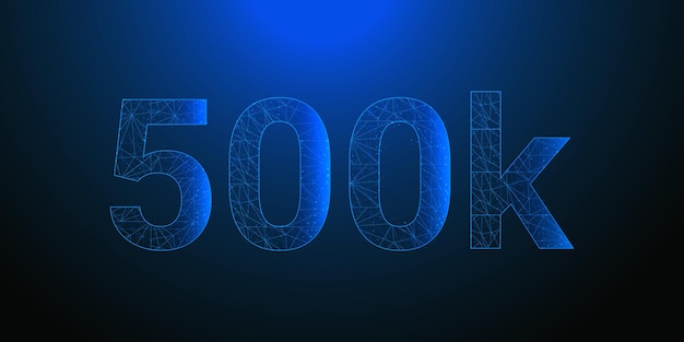 Vector 500k iluminación azul eléctrica texto líneas y puntos de bajo poli fondo