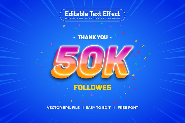 Vector 50k efectos de texto 3d editables especiales