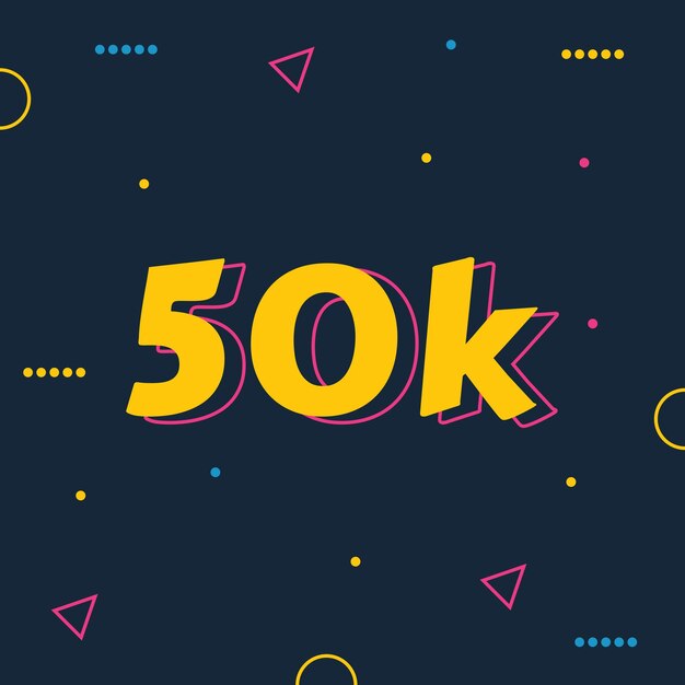 50k Seguidores diseño de memphis