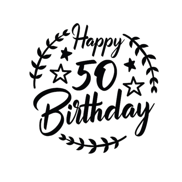 Vector 50o cumpleaños diseño svg cincuenta cumpleaños