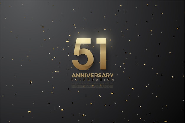 51 aniversario con ilustración de números simples