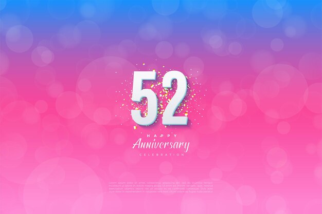 52 aniversario con un fondo graduado