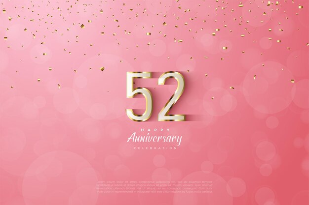 52 aniversario con un lujoso borde dorado