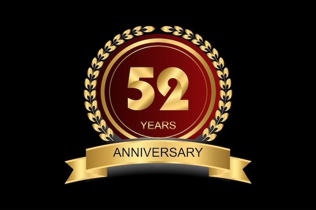52 años aniversario vector icono logo Elemento de diseño con estilo gráfico moderno