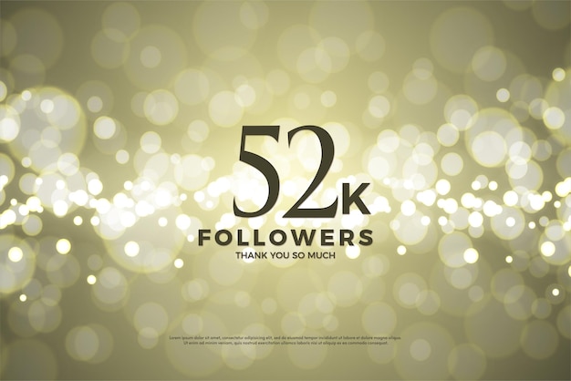 52k seguidores en un fondo muy brillante.
