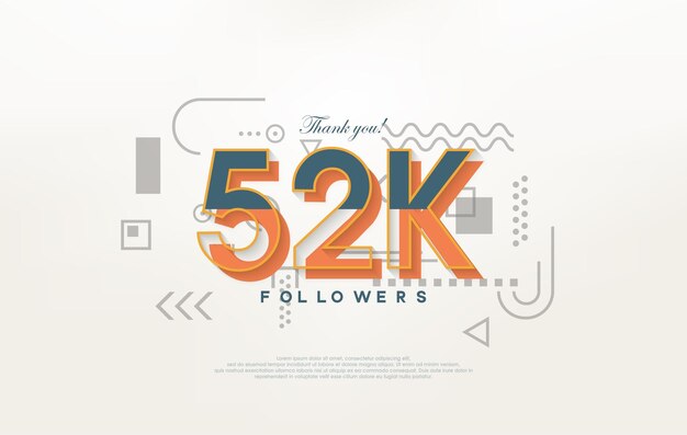 52k seguidores Gracias con coloridas ilustraciones de números de dibujos animados
