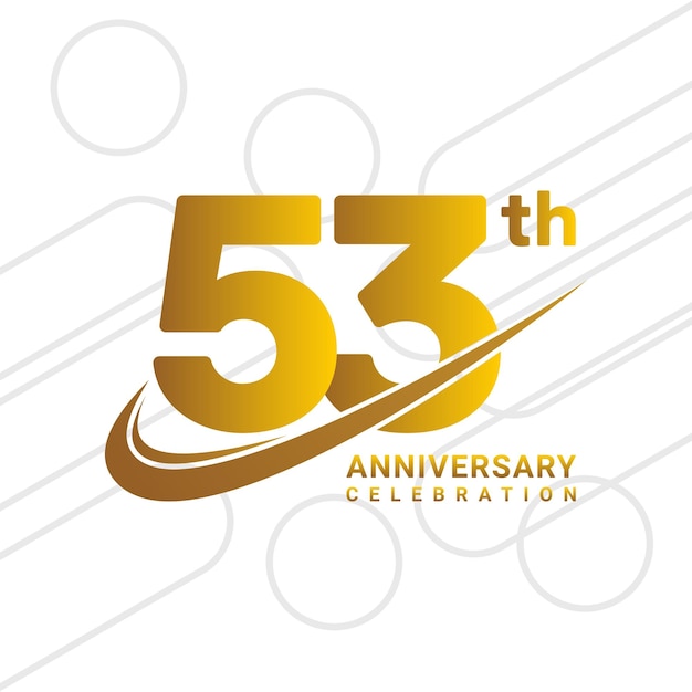 Vector 53 aniversario celebración aniversario de oro celebración tipo de logotipo aislado sobre fondo blanco ilustración vectorial