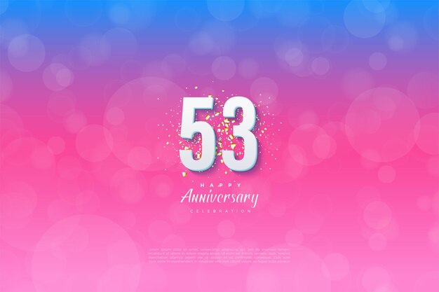 53 aniversario con fondo graduado