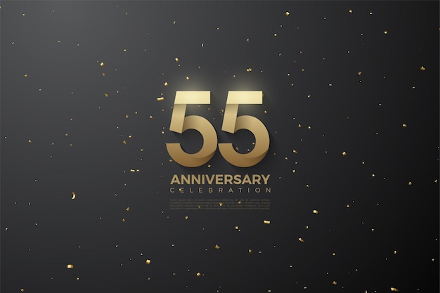 55 aniversario con números plegados