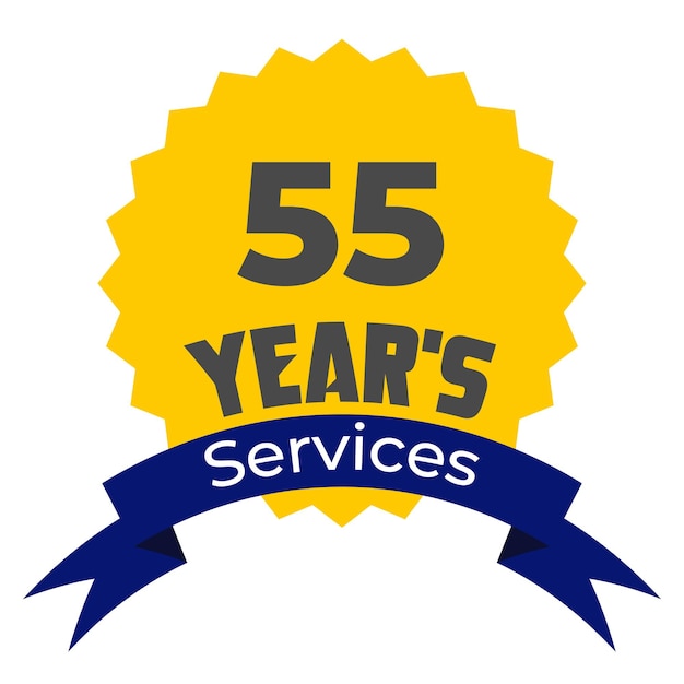 Vector 55 años de servicio