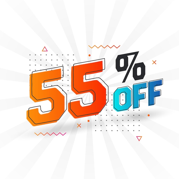 55% de descuento en 3D Diseño de campañas promocionales especiales 55% de descuentos en 3D Oferta de venta y comercialización