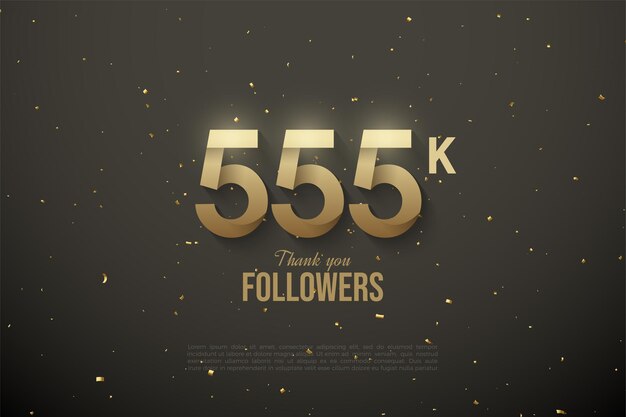 555k seguidores con números estampados suaves