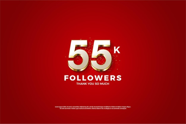 55k seguidores con lujoso número chapado en oro
