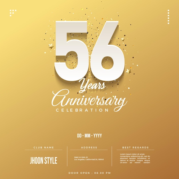 56 aniversario en un fondo limpio