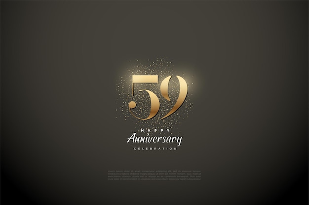 59 aniversario con brillantes números de oro