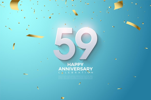 59 aniversario con números 3d