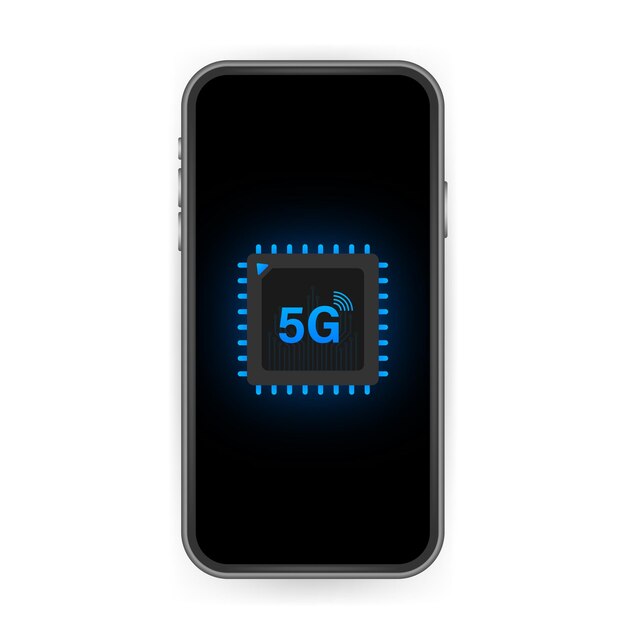 Vector 5g esim embedded sim card icon símbolo concepto nuevo chip tecnología de comunicación celular móvil