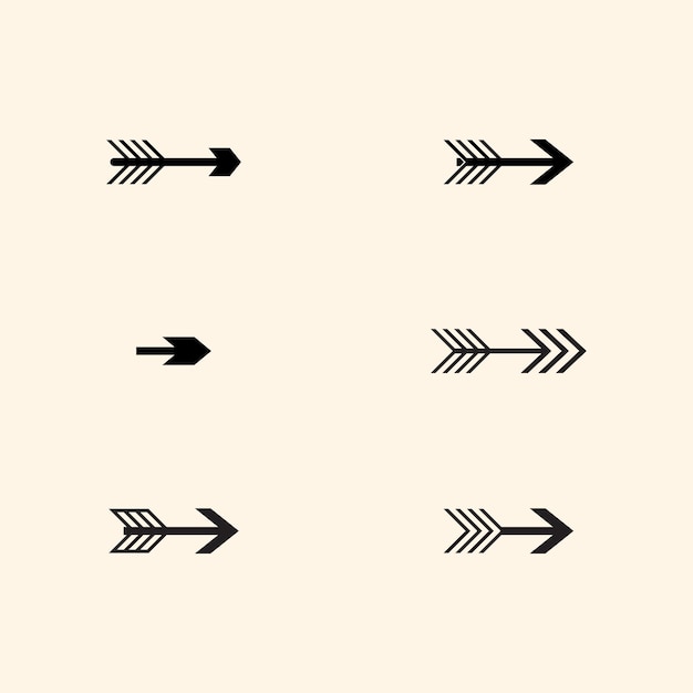 6 Diseño minimalista del vector de flecha