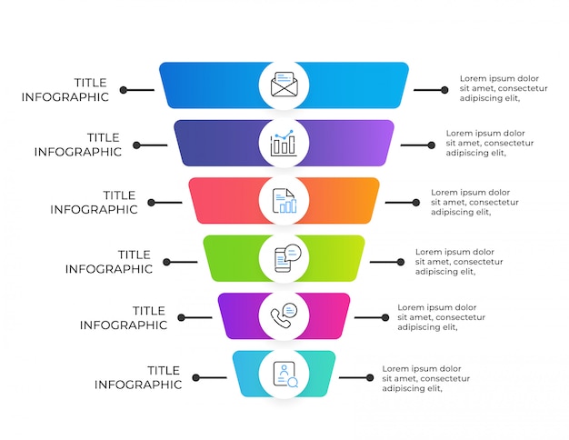 Vector 6 opciones de elementos de infografía empresarial