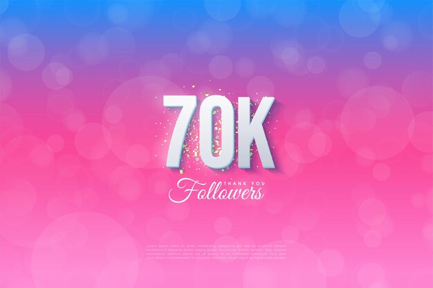 60.000 seguidores con fondo ilustrado clasificado de azul a rosa.