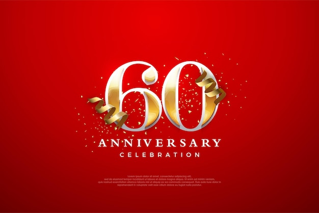 60 aniversario celebración vector premium diseño elegante y lujoso Fondo de vector premium para saludo y celebración