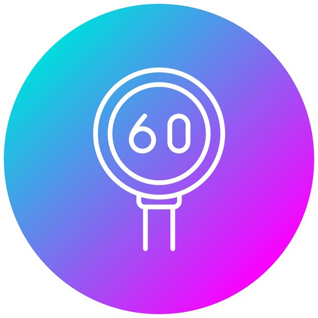 60 Estilo de ilustración vectorial del límite de velocidad