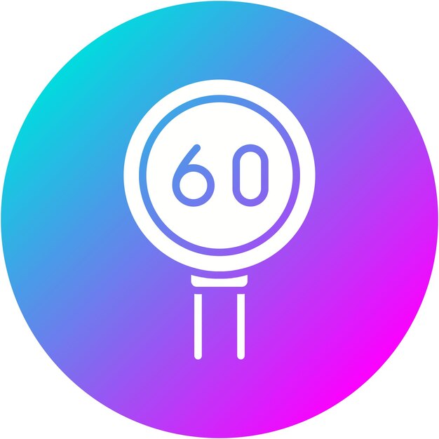 60 Icono vectorial de límite de velocidad Puede utilizarse para el conjunto de iconos de señales de tráfico