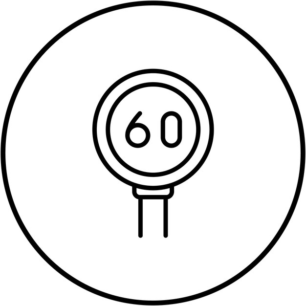 60 Icono vectorial de límite de velocidad Puede utilizarse para el conjunto de iconos de señales de tráfico