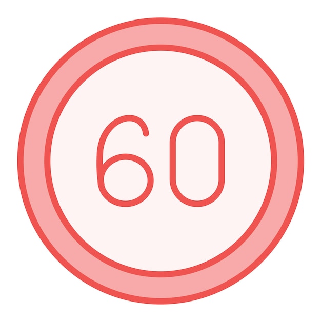 60 Imagen vectorial del icono del límite de velocidad Se puede utilizar para las señales de tráfico