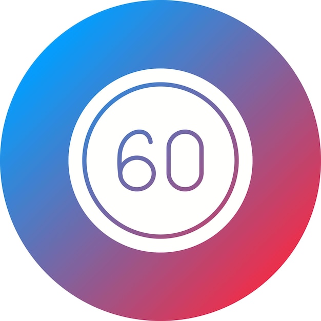 60 Imagen vectorial del icono del límite de velocidad Se puede utilizar para las señales de tráfico