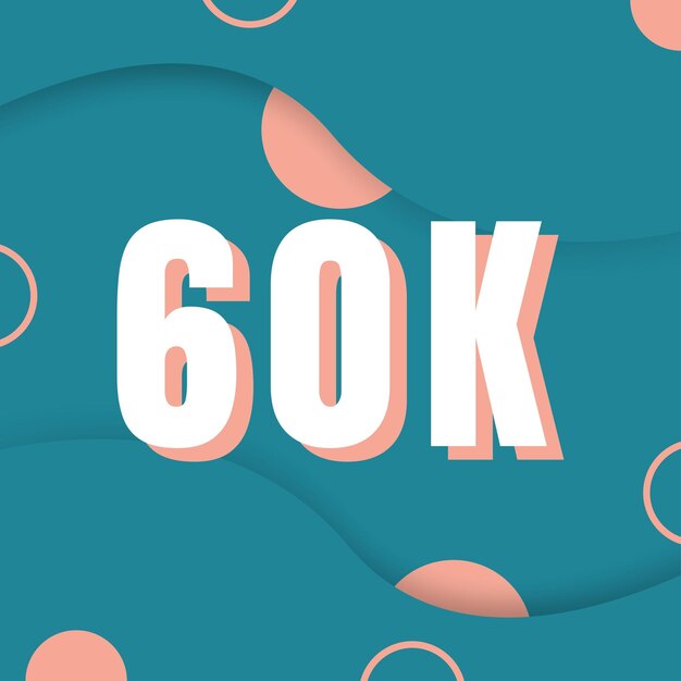 60K seguidores de diseño de fondo de redes sociales
