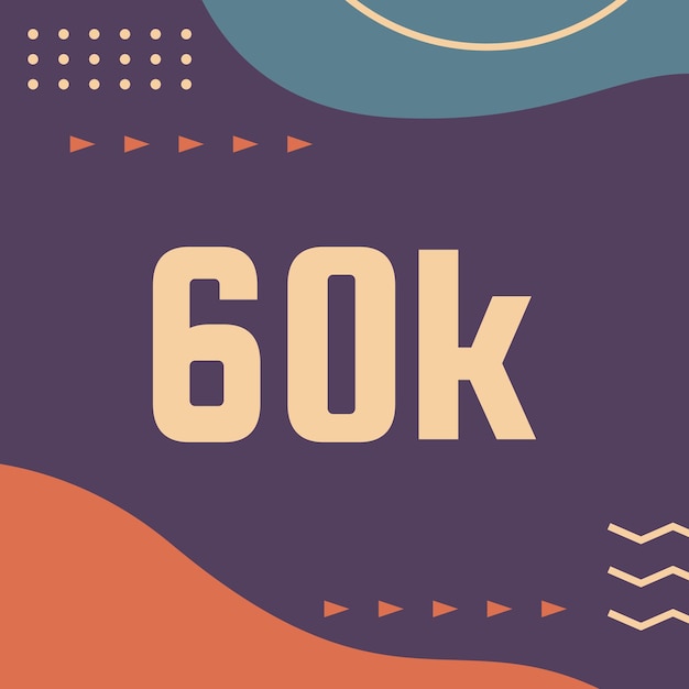 60k seguidores fondo abstracto con forma dinámica