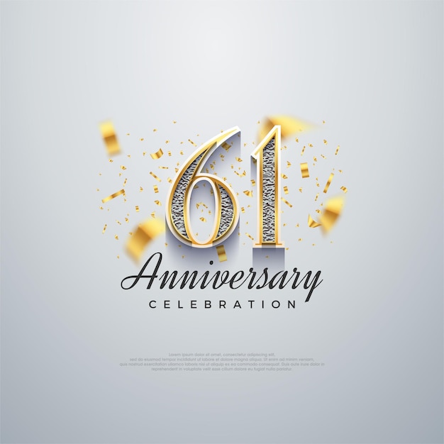 61 aniversario número brillante lujo premium vector fondos Premium vector fondo para saludo y celebración