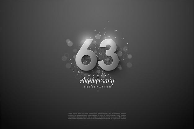 63 aniversario sobre fondo negro.