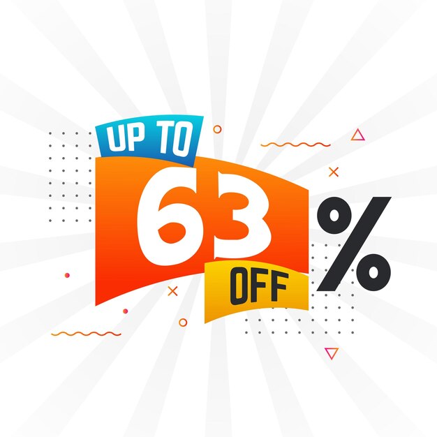 Hasta un 63 por ciento de descuento Especial Oferta de descuento Hasta un 63% de descuento Venta de gráficos vectoriales de campañas publicitarias