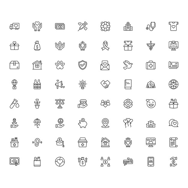 64 Iconos de bondad mínima