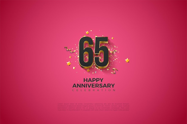 65 aniversario con números simples y elegantes.