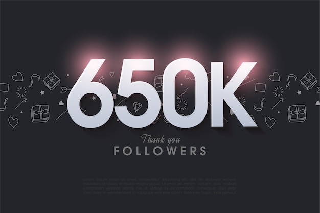 650k seguidores con números brillantes
