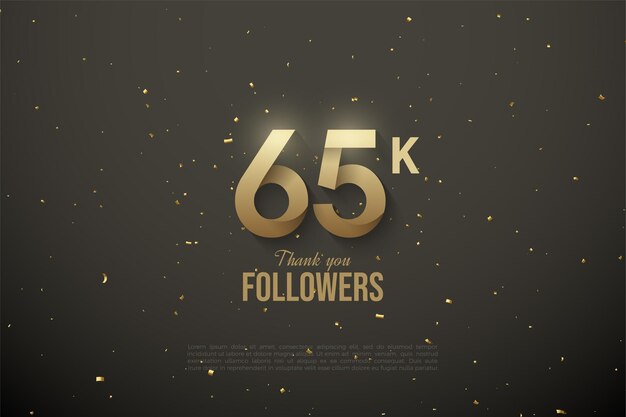 65k seguidores 65k seguidores con números planos estampados