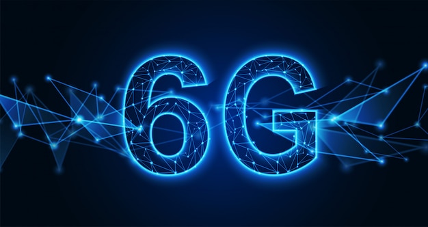 6G nueva conexión inalámbrica a internet wifi. Fondo de tecnología.