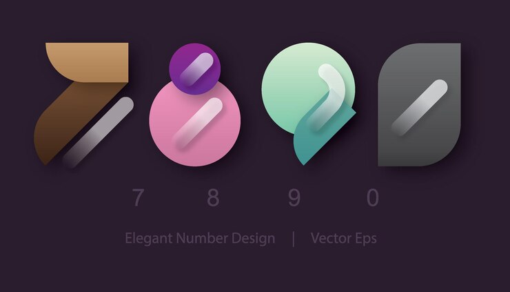 7 8 9 0 número de vector de geometría