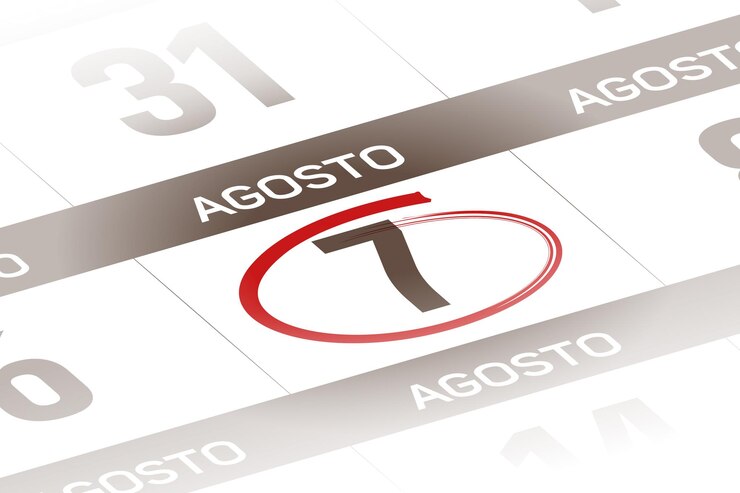Vector 7 de agosto ilustracion del dia calendario español